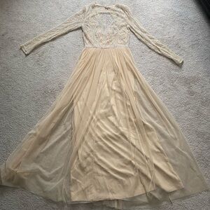 Gorgeous beaded gown with full length tulle skirt